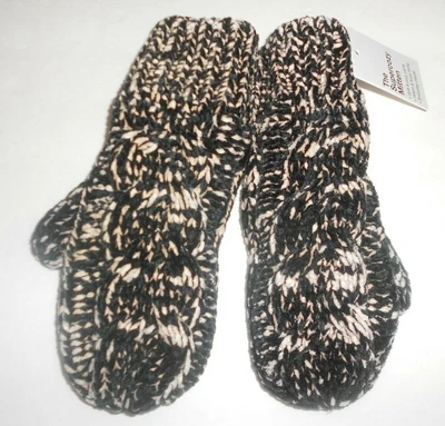 $12.95 • Buy Sonoma Women's Cable Knit Mittens One Size Black Knit Soft Warm Lining NWT 