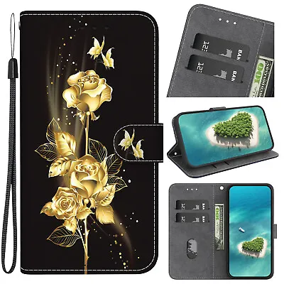 Bling Rose Wallet Phone Case For IPhone Samsung NOKIA LG Google Motorola Sony 1+ • £6.60