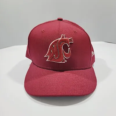 Washington State Cougars Hat Fitted Mens 7 5/8 Red Plain Logo New Era Cap • $690.86
