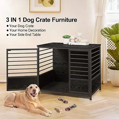 Dog Crate Furniture End Table Dog Cage With Door Lock Medium Wooden Dog Kennel • $112.99