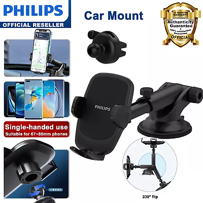 Philips Universal Car Mount Phone Holder In Car Suction For Apple IPhone Samsung • $22.50