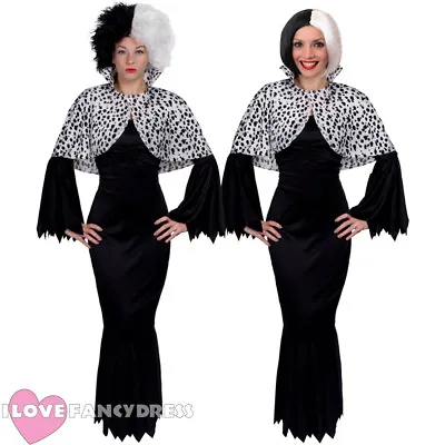 £21.59 • Buy Ladies Cruella Costume Film Book Week Character Fancy Dress Halloween Villain