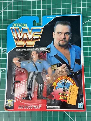 Vintage WWF Wrestler Blue Card BIG BOSS MAN Hasbro 1992 WWE • $110