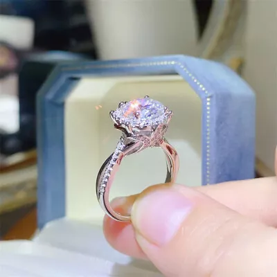 Luxury 1.0CT 2.0CT D Color MOissanite Solitaire Engagement Ring Women Prong Ring • $59.99