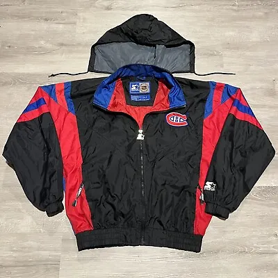 Vintage NHL Starter Montreal Canadiens Windbreaker Size Small 90s Embroidered • $89.99