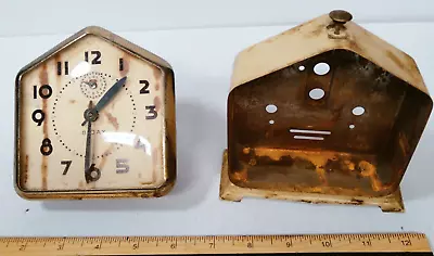 Antique/Vintage 1920-30's INGRAHAM 8 Day Metal Mechanical Wind-Up Alarm Clock • $0.95