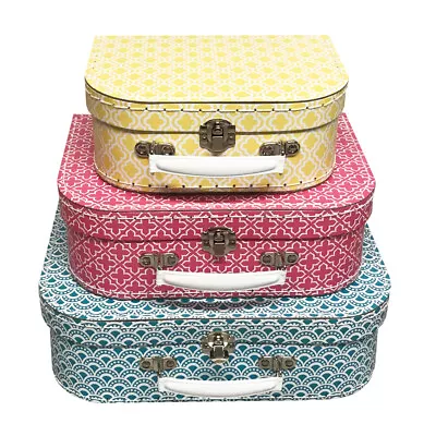 £7.99 • Buy Moroccan Geometrics Storage Suitcases Boxes Decorative Suit Case Sass & Belle