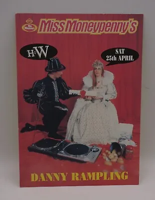 Rave Flyer Miss Moneypenny's - Danny Rampling-House Of Windsor Post Card  MINT • £6.99