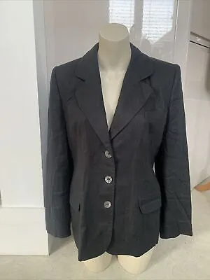 VINTAGE HOBBS Marilyn Anselm  Linen Blazer Size 10 1990s Classic • £9.99