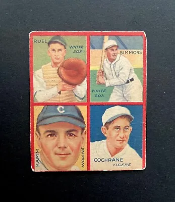 1935 Goudey 4-in-1 Mickey Cochrane/Al Simmons - Hall Of Famers!!! #6A VG!! • $85