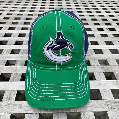 Vancouver Canucks VTG Vintage Reebok NHL Hockey 2 Tone Adjustable Cap Hat • $14.99