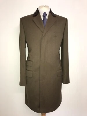 £149.99 • Buy CHARLES TYRWHITT - Mens Long BROWN COVERT WOOL COAT - 44 Reg - GORGEOUS