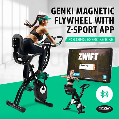 Genki Magnetic Exercise Bike X-Bike Home Gym Spin Bike Fitness W/Bluetooth Black • $239.95