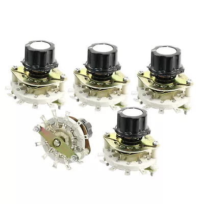 5pcs 6mm Knurled Shaft 12Pin Rotary Switch Potentiometer 1-Pole 11-Position • $20.76