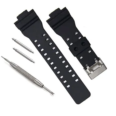 16mm Black Silicone Watch Band Strap Fits For CASIO  G Shock G-Shock Series • $12.99