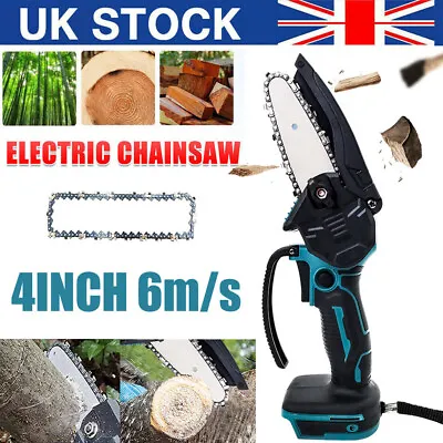 For Makita 18V Electric Cordless 4  Chainsaw One-hand Saw Wood Pruning Cutter UK • £16.32