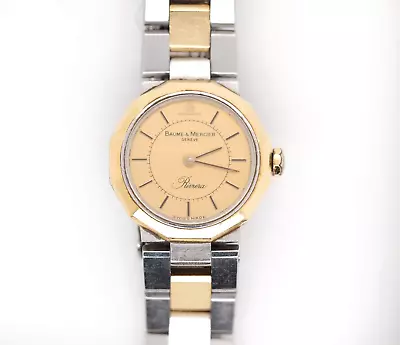 Vintage 25 Mm Baume & Mercier Riviera 5231.038 Ladies 18K Gold Quartz Watch • $375