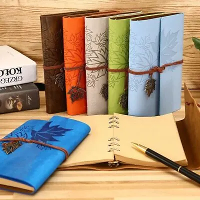 £9.89 • Buy A7 A6 A5 Refillable Notebook Maple Leaf PU Leather Undated Journal Flux Crafts