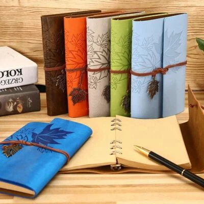 £9.89 • Buy A7 A6 A5 Refillable Notebook Maple Leaf PU Leather Undated Journal Flux Crafts