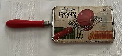 Vintage EKCO Miracle Tomato Slicer W/ Red Wooden Handle Cucumbers Eggs Cheese • $7.95