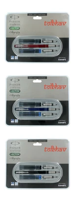 £17.70 • Buy Parker Vector Calligraphy Standard CT Fountain Pen Red Blue Black Body Free Ink