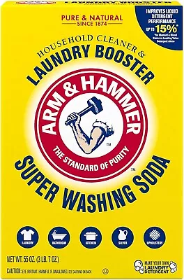 Arm & Hammer Super Washing Soda Detergent Booster & Household Cleaner 55oz. • $6.97