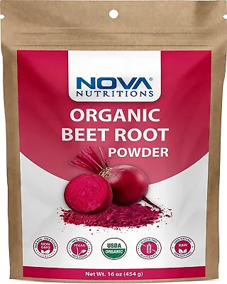 Nova Nutritions Certified Organic Beet Root Powder 16 OZ (454 Gm) • $14.99