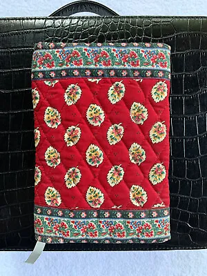 Vera Bradley Book Cover Retired Red Leaf Redleaf Quilted Paisley Cream Bookmark • $26.95