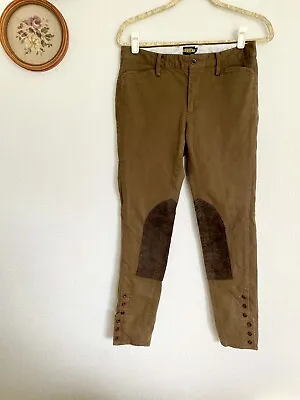 Ralph Lauren Rugby Vintage Riding Equestrian Leather Suede Chino Button Pants • $39