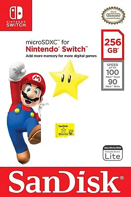 SanDisk 256GB MicroSDXC Micro SD Card For Nintendo Switch SDSQXAO-256G-GNCZN • $27.99