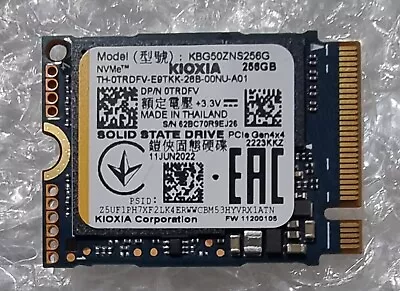 KIOXIA 256GB GEN4 X4 NVMe PCIe M2 2230 SSD KBG50ZNS256G DP/N 0TRDFV Laptop • £14.99