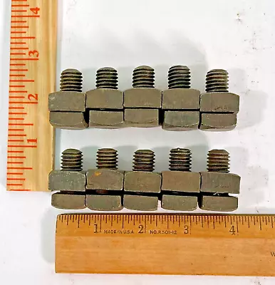 10 Vintage Nos Square Head Machine Bolts And Square Nuts 1/2  Dia X 1  Length • $19.97