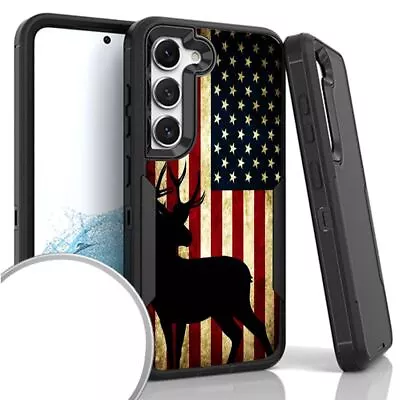 Deer American Flag Rugged Heavy Duty Case For Samsung Galaxy S23 5G  • $14.95