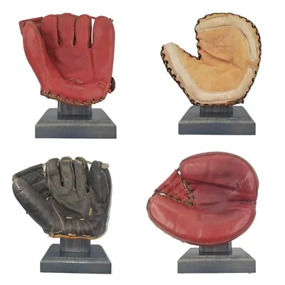 Vintage Baseball Glove Display Stand-Wood-Stained And Sealed-Drying Rack-Gray • $27.50
