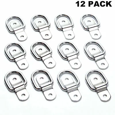 $19.98 • Buy 12Pcs 1/4  Stainless Steel D-Rings Tie Down Anchor For Car Truck Trailer RV Boat