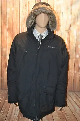 Eddie Bauer Men Weatheredge Superior Parka Faux Fur Full Zip Jacket Size 2XL • $148.75