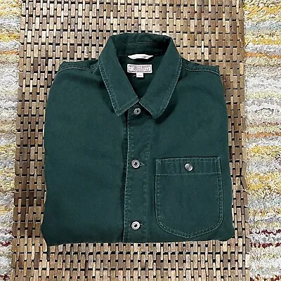 J. CREW Wallace & Barnes Duck Canvas Chore Coat Jacket Forest Green Medium M • $124.95