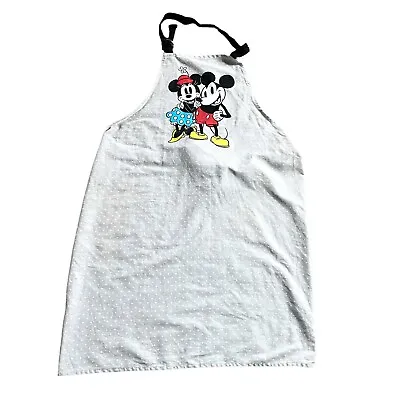 Disney Women’s One Size Gray Mickey And Minnie Tie Back Kitchen Baking Apron • $20