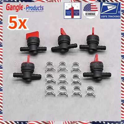 5pcs 1/4  InLine Straight Fuel Cut-Off Shut-Off Valve Petcock Riding Mower • $7.31