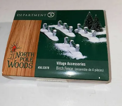 $34.99 • Buy Dept 56 North Pole Woods ~ Birch Fence ~ Mint In Box 52878