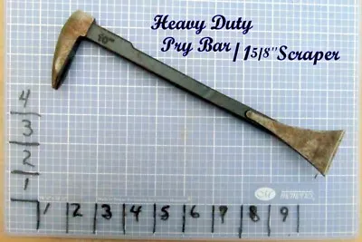 10-in Super Strong Pry Bar Nail Puller 1 5/8'' Curved Scraper     V-Good Cond. • $10.50