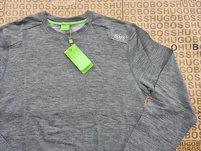 $91.64 • Buy New Hugo Boss Mens Designer Grey Athleisure Stretch Fit Gym Sports T-Shirt Large