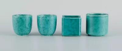 Wilhelm Kåge For Gustavsberg. Four Argenta Art Deco Vases In Glazed Ceramics • $270