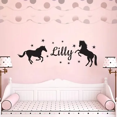 £6.49 • Buy Personalised Horse Name Wall Sticker Decal Girls Custom Made Bedroom Vinyl