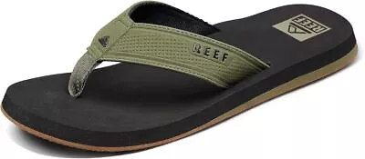 Man Reef The Layback Flip Flop Water Friendly Sandal CJ4366 Black/Olive New • $38.90