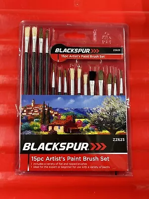 15PC ARTISTS PAINT BRUSHES FLAT Small-Large Detail Craft Art Brush Painting Set  • £2.99