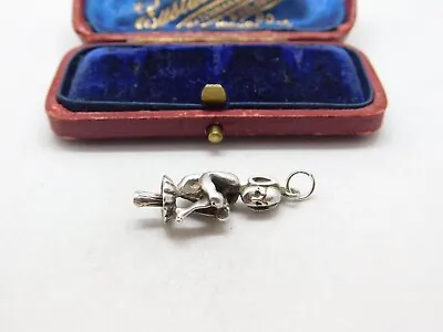 Sterling Silver Cornish Pixie On A Toadstool Charm Pendant Vintage C1970 • $31.94