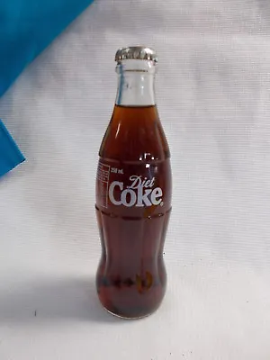 DIET COCA-COLA CLEAR GLASS FULL BOTTLE 250 Ml CROWN CAP - 1997 UNOPENED # 3 • $19.99