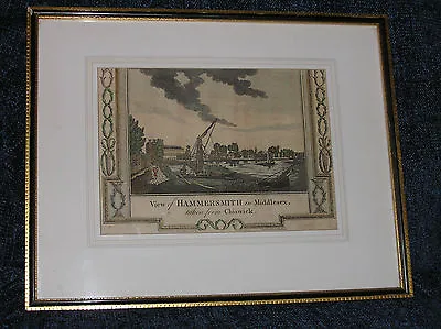 £30 • Buy Antique 18th Century Hand-coloured Engraving Of A View Of Hammersmith