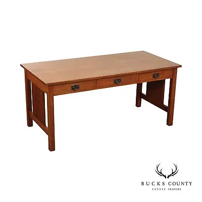 Stickley Mission Collection Oak Spindle Writing Desk • $2195